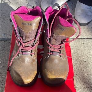 Wolverine Women's Brown and Magenta Combat Boots
